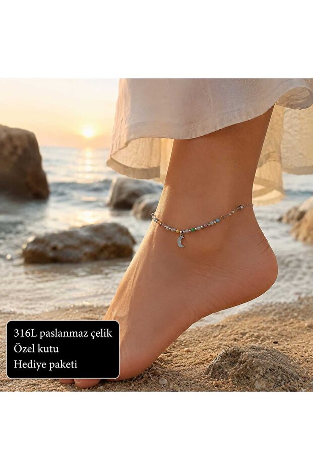 316L Stainless Steel Moon Figured Anklet