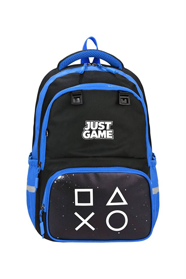 Primary School School Bag Set of 3 Children's Waterproof Imported Fabric Thermal Lunch Bag and Pencil Case Orthopedic Back Support (Just Game Figured)