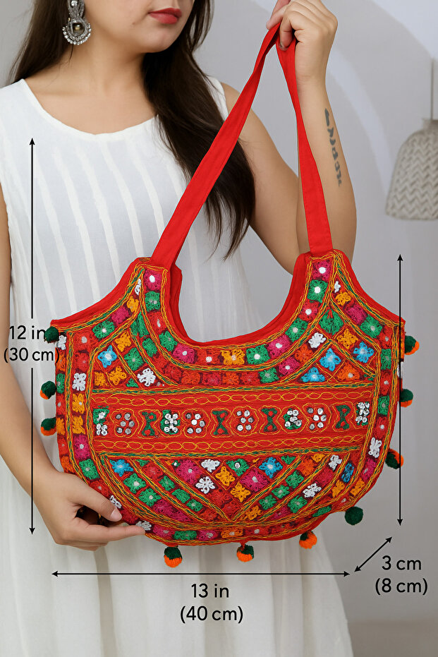 Indian Kutch Handwork Round Boho Bag