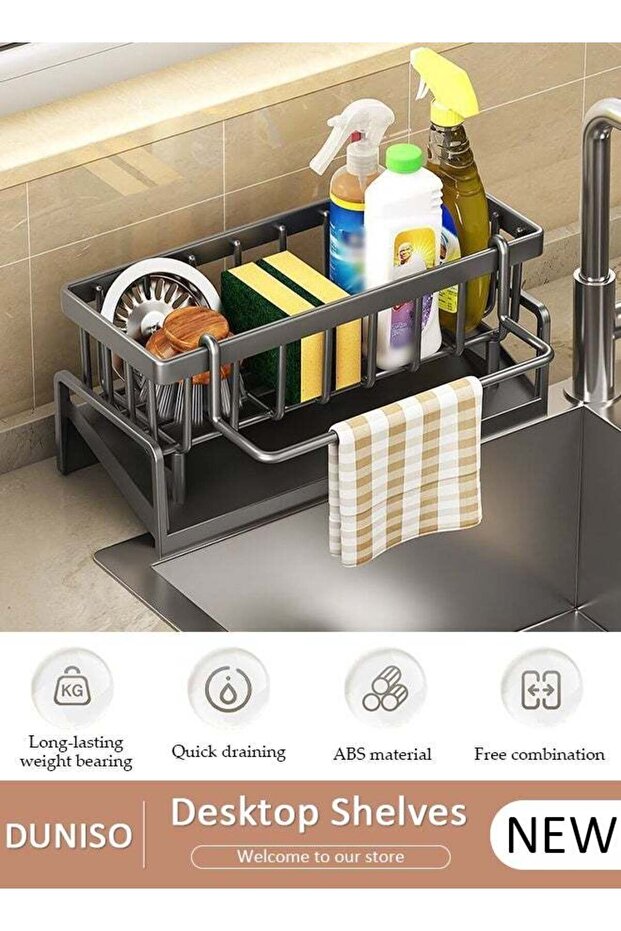 Dish Drying Rack with Self-Draining Drainage Tray, Sponge Holder, Large Sink Drying Dish Drainer for Kitchen Counter, Stainless Steel Dish Strainer with Utensil Holder, Super Kitchen & Bathroom