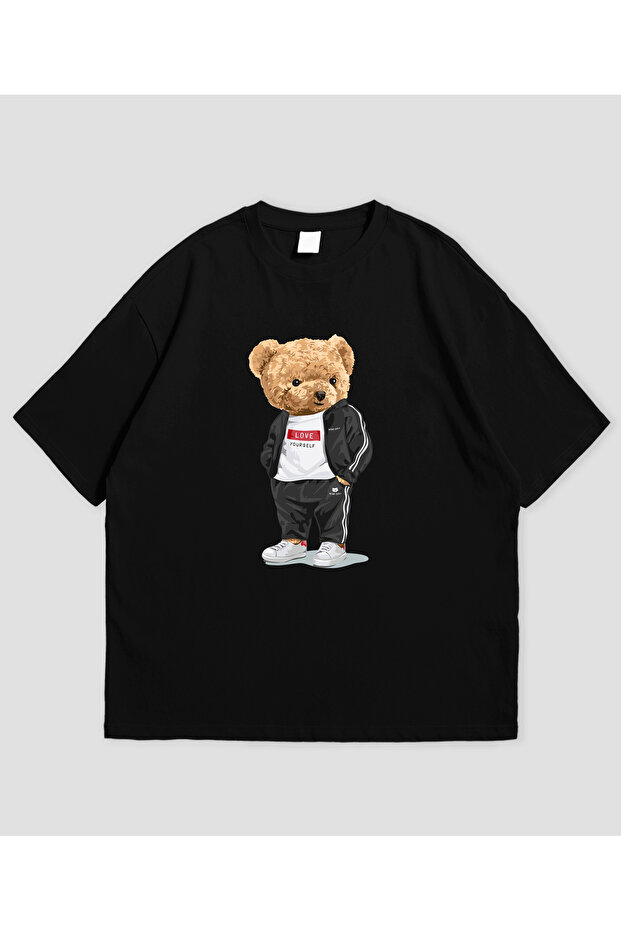 تي شيرت مطبوع عليه Cool Bear للجنسين مقاس كبير