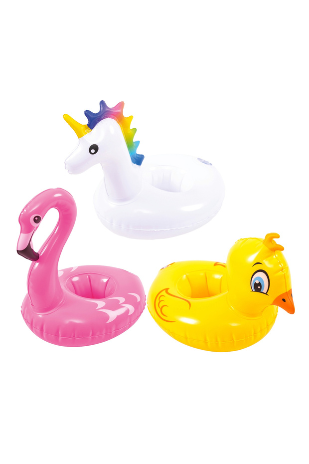 Inflatable Pool Drink Holder, Floating Beverage Holder, PVC, Assorted