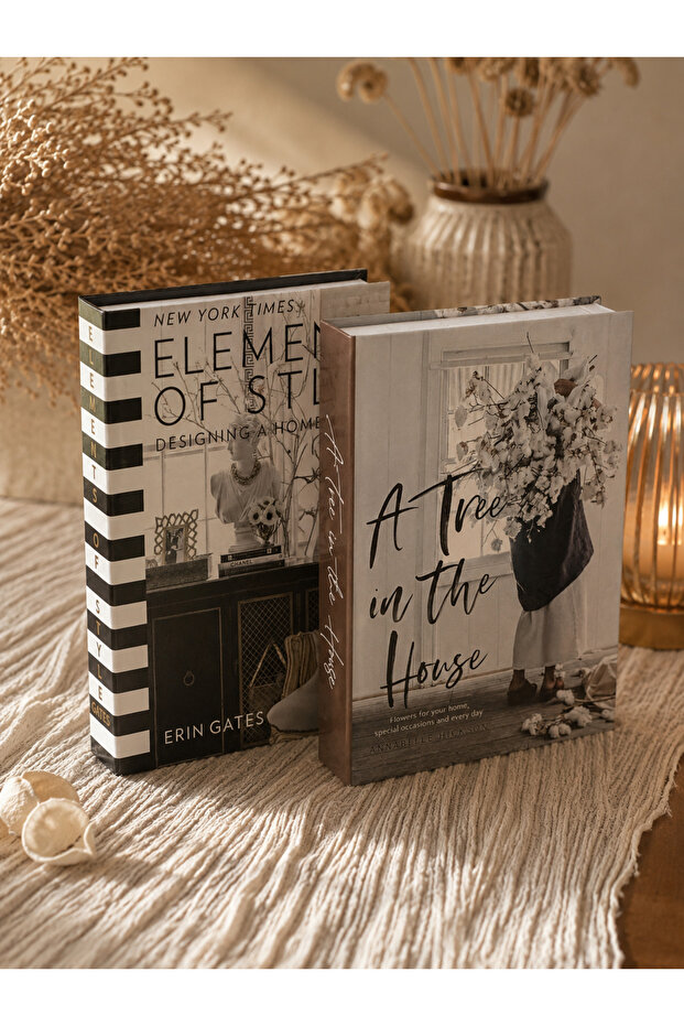Decorative Book Box Set of 2 | Modern Book-Looking Storage Box | Living Room, Office and Shelf Decor