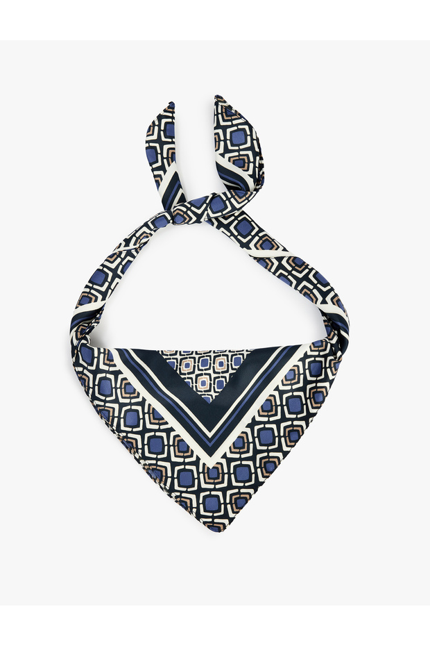 Geometric Patterned Square Satin Scarf