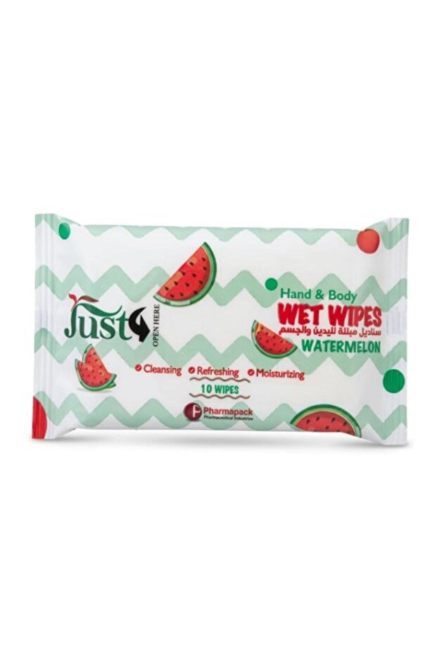 WATERMELON HAND & BODY WET WIPES 10 WIPES