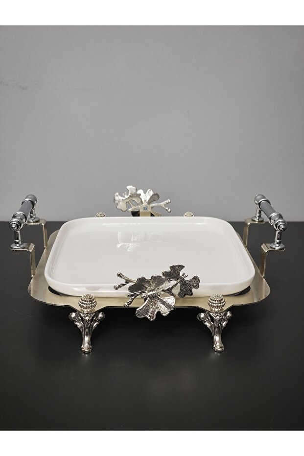 Special Laser-Cut Porcelain Square Serving Plate Luxury Presentation Dishes Tableware Kitchen Home