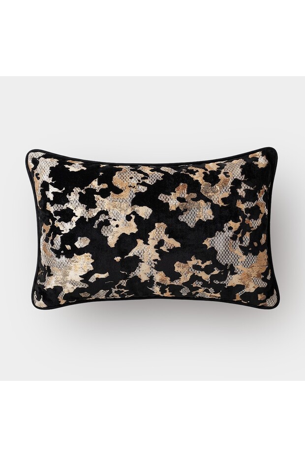 "Amore" Patterned Throw Pillow Cover - 30X50 - Black