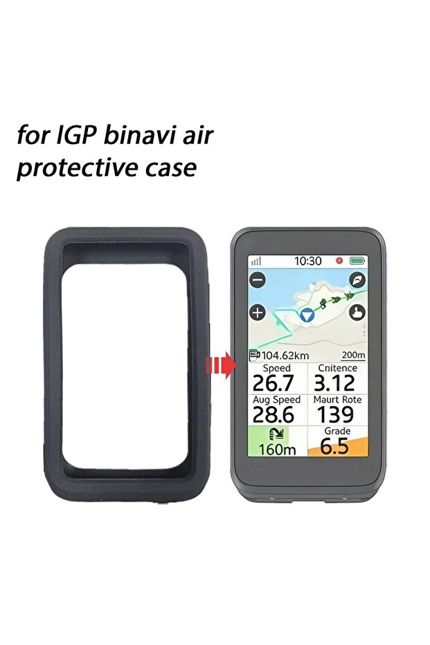 حافظة واقية ذات حافة ناعمة من السيليكون الأسود لجهاز BiNavi Air GPS Bike Computer Screen Protector Fil