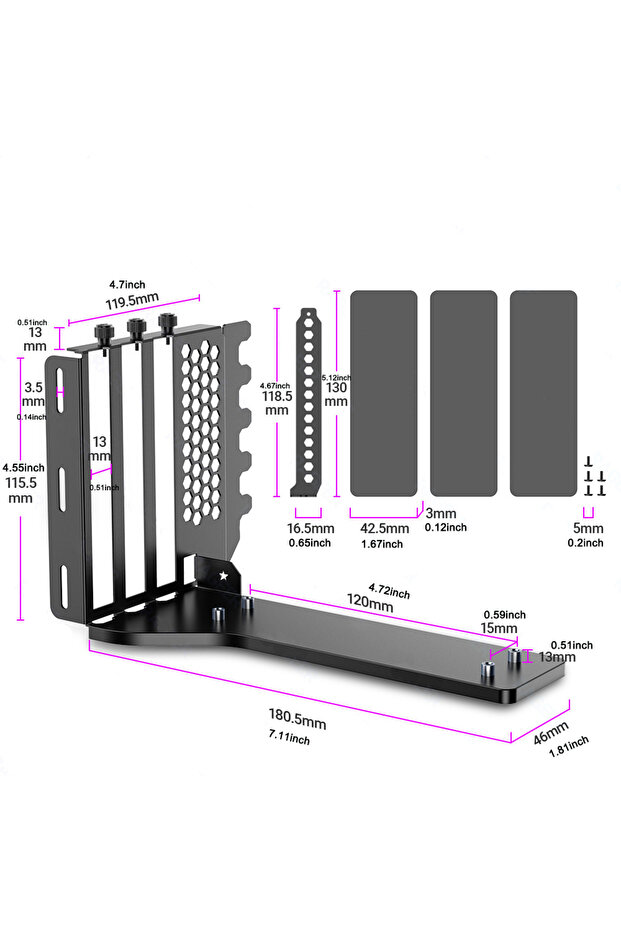 style A 1set PCI-E 4.0 Graphics Card Vertical Mounting Bracket 200mm PCI-E 3.0 x16 Extension Cable H