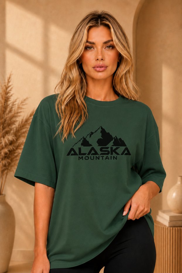 Premium Alaska Unisex Oversize Women's T-Shirt Men's T-Shirt Cotton Oversize T-Shirt