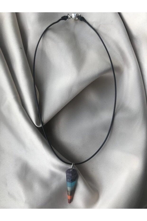 Leather Rope Pyramid Chakra Pendant