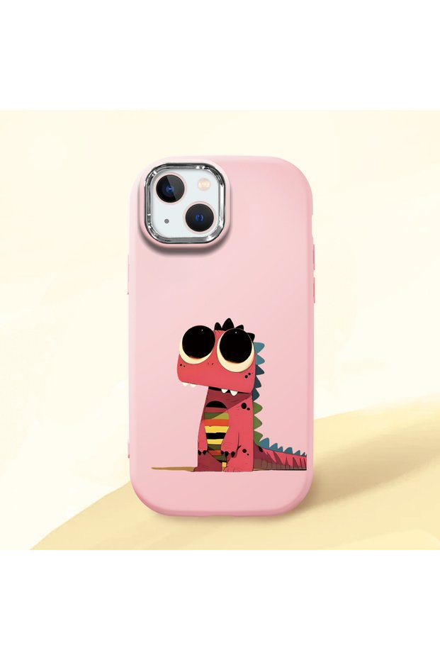 Pink Silicone Case with Shock-Absorbing Camera Protections Compatible with iPhone 15 Plus/14 Plus