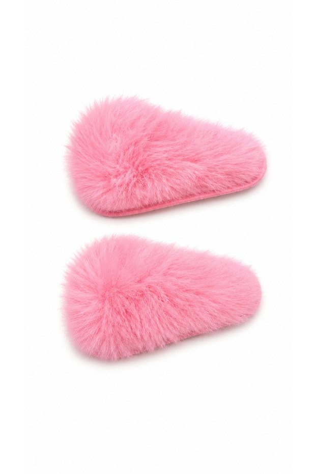 Damla Model Feathered Snap Buckle Set of 2 Pink