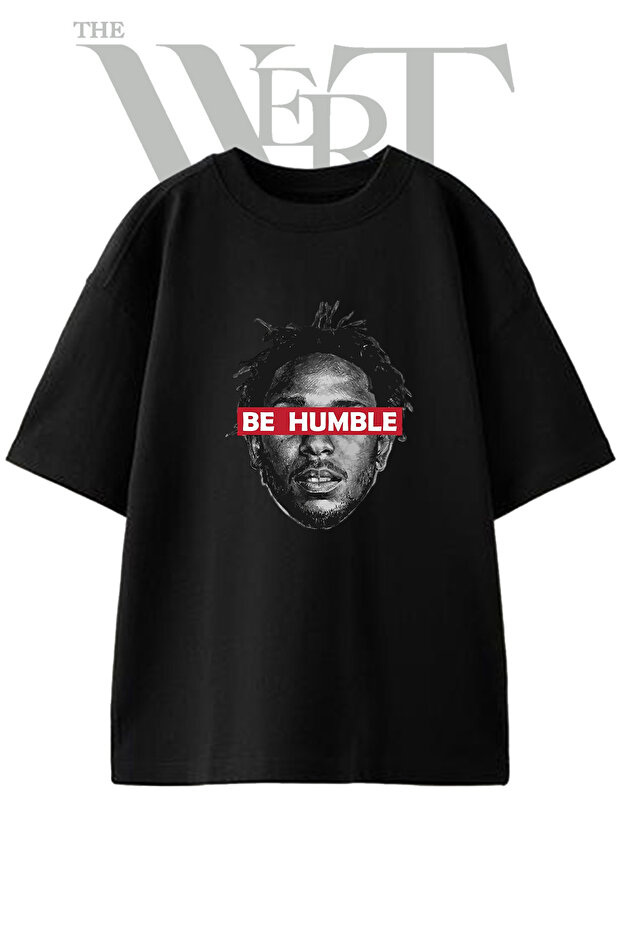 Kendrick Lamar Design Printed Unisex Black Oversize T-Shirt