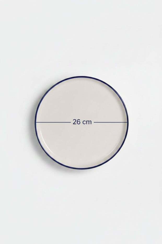 Set of 6 Toledo Serving Plates 26cm Rim Navy Blue