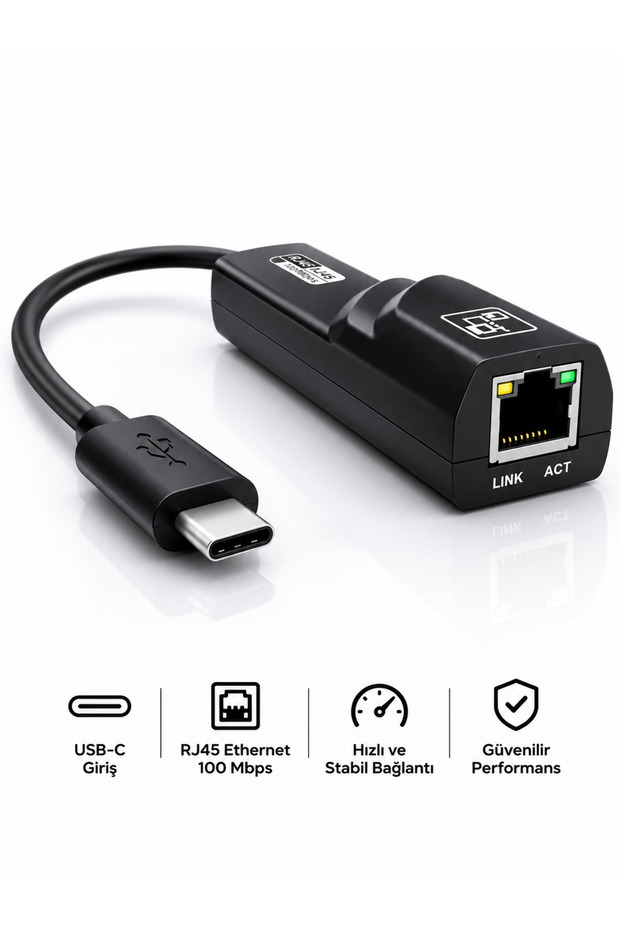 محول متوافق مع الكمبيوتر المحمول/اللابتوب/ماك بوك من النوع C إلى RJ45، كابل محول USB-C إلى LAN ETHERNET