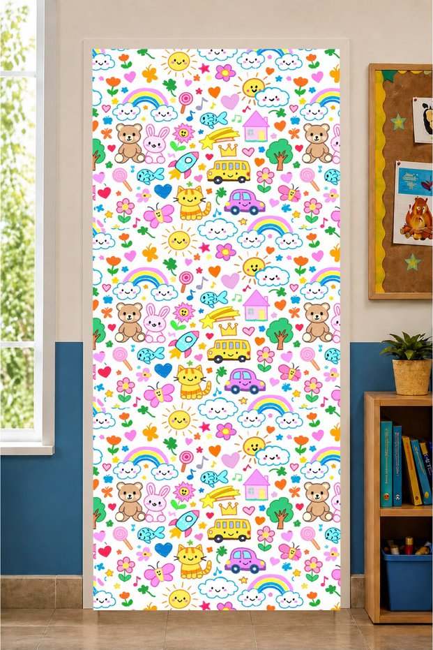 Elastic Door Decoration, Fabric Door Dressing, School Event Door Decoration