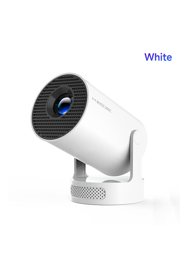 UK Plug HY300 Pro New-White Magcubic Projector HY300 PRO + 8K Android 14 Dual Wifi6 Allwinner H726 B