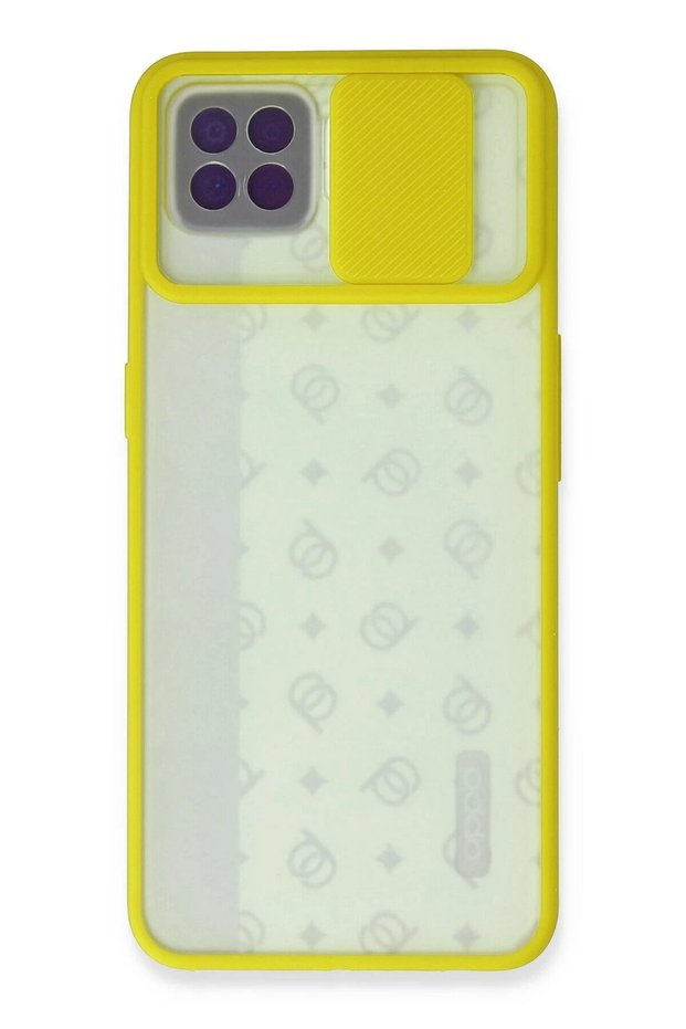 Aconcept Reno 4 Lite Case Palm Frosted Camera Sliding Silicone (145738) - Yellow