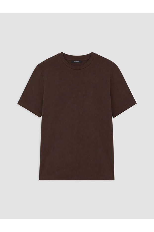 Brown Large Size Cotton Women's T-Shirt