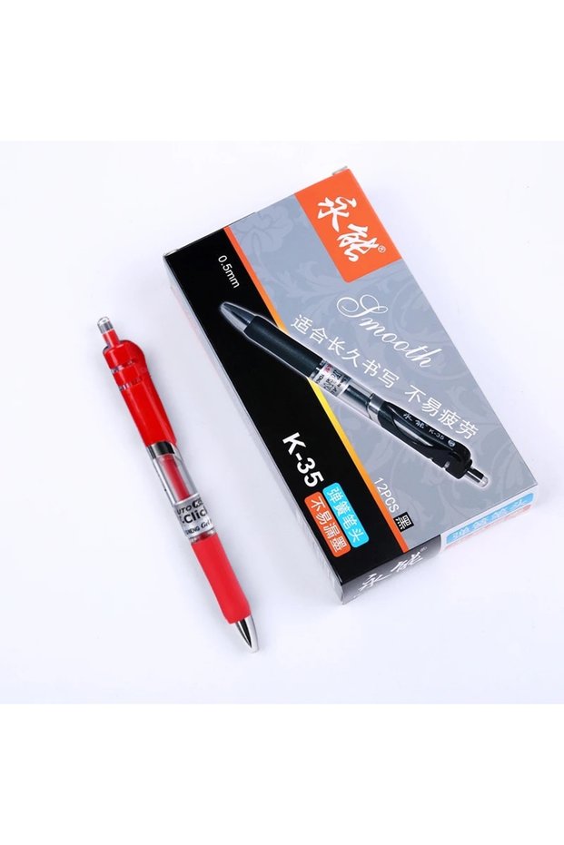 12 Red Pen 12 PCS Retractable Gel Pens Set Stationery Kawaii Writing Pen Black/blue Ink 0.5 Mm Blue