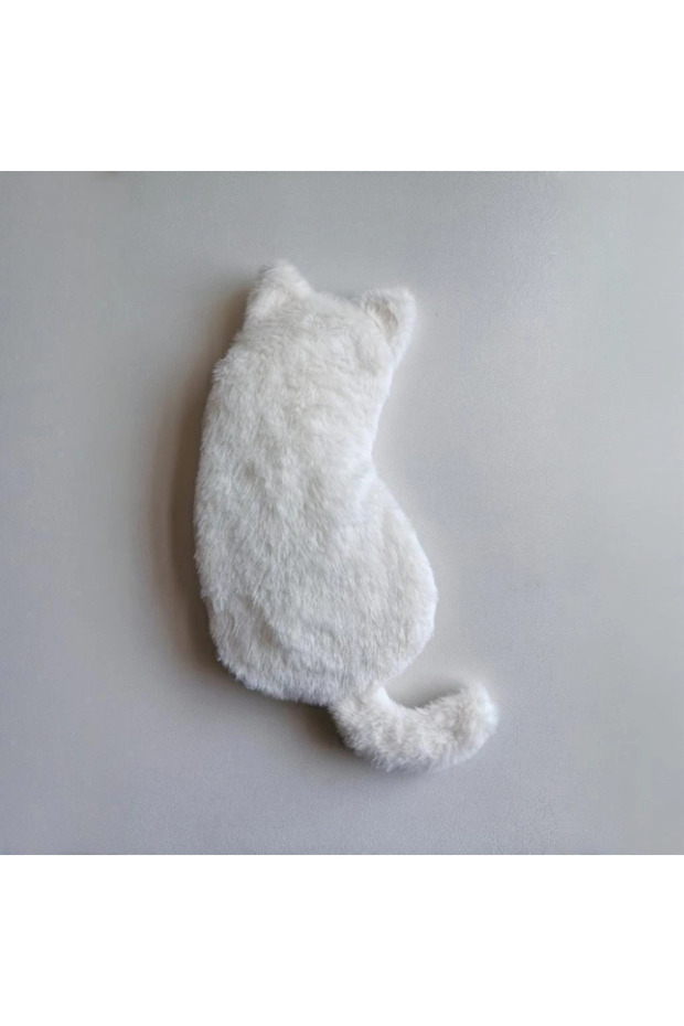 A Kawaii Plush Cat Shaped Pen Bag with Soft Touch Cute Lightweight Large Capacity Stationery Storage