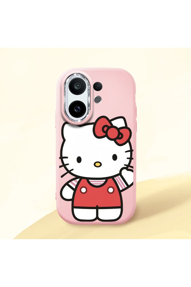 Vivo X200 Fe Compatible Case Camera Protector Pink Silicone Couple Phone Case Kitty Pattern