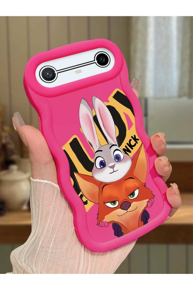 Tecno Spark Slim Compatible Case Camera Protector Red Silicone Couple Phone Case Rabbit Pattern