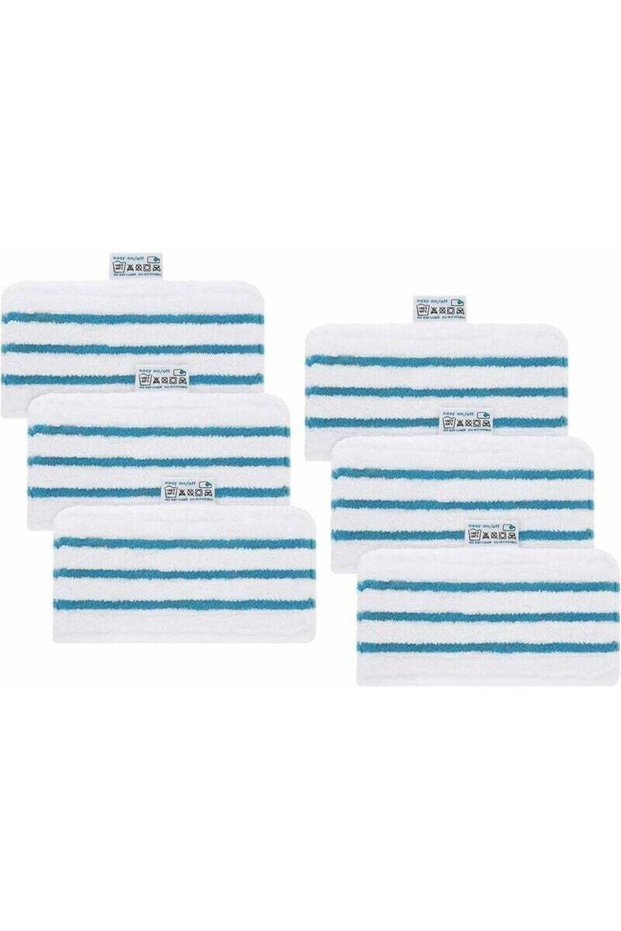 6-Pack Washable Microfiber Mats for Black & Decker Steam Mops FSMP20, FSMH1321JMD, FSM1500, FSM1600, FSM1610, FSM1620, FSM1621, FSM1630, and FSMH162