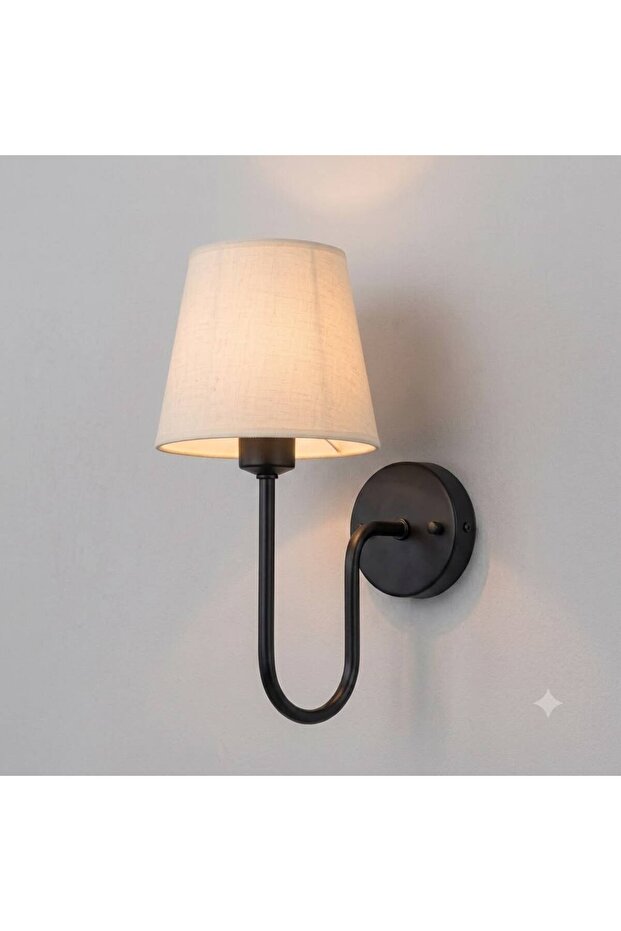 Modern Black Fabric Lampshade Sconce Wall Lamp E27 Lamp Holder Decorative Indoor Lighting