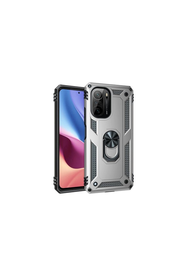 Xiaomi Poco F3 Case Sofia Silicone Cover with Ring - Silver