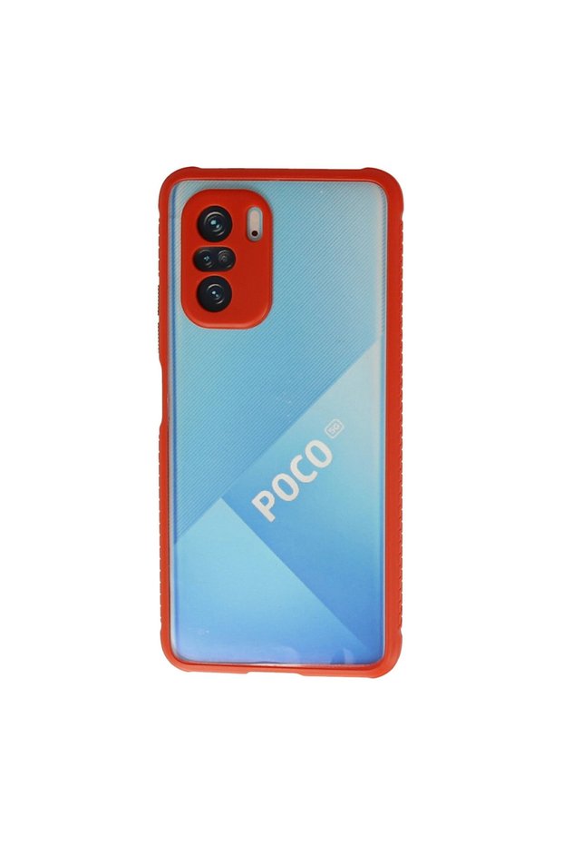 Xiaomi Poco F3 Case Miami Transparent Silicone - Red