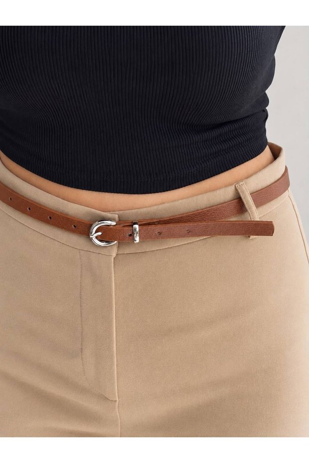Know Women's Silver Buckle Belt Waist Belt Jacket Belt Dress Belt Trouser Belt