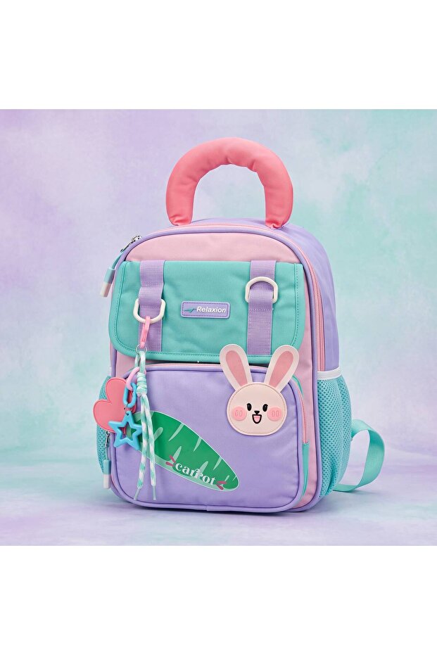 Waterproof Fabric Backpack with Back and Shoulder Support, Rabbit Figured Kindergarten - Nursery Backpack 1701