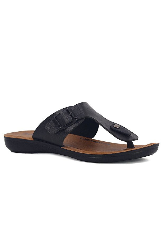1150 Women's Anatomical Orthopedic Sole Black Color Classic Thin Flip Flops