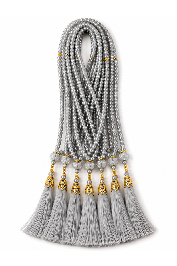 10 Pieces of Pearl-Looking Glass Prayer Beads