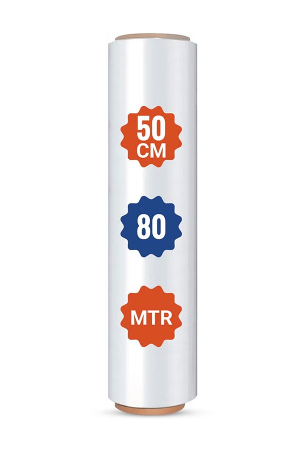 Industrial Strength Stretch Film-50cm x 80m Roll for Pallet Wrapping and Moving