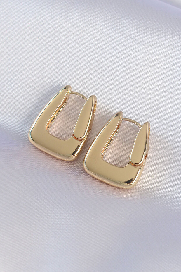 Brass Gold Color Thick Earrings