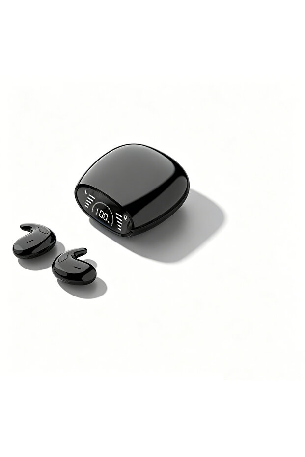 Black Lightweight Invisible Sleep Earphones Ultra-Thin Ergonomic Fit Side-Sleep Friendly Cloud-Like