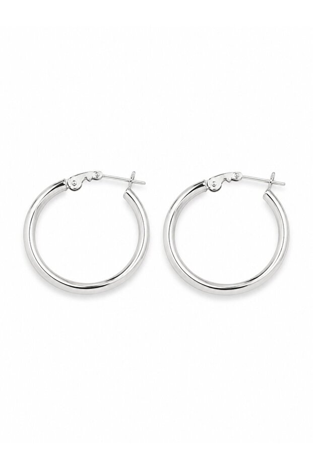 316L Steel Silver Color 28 mm Hoop Earrings