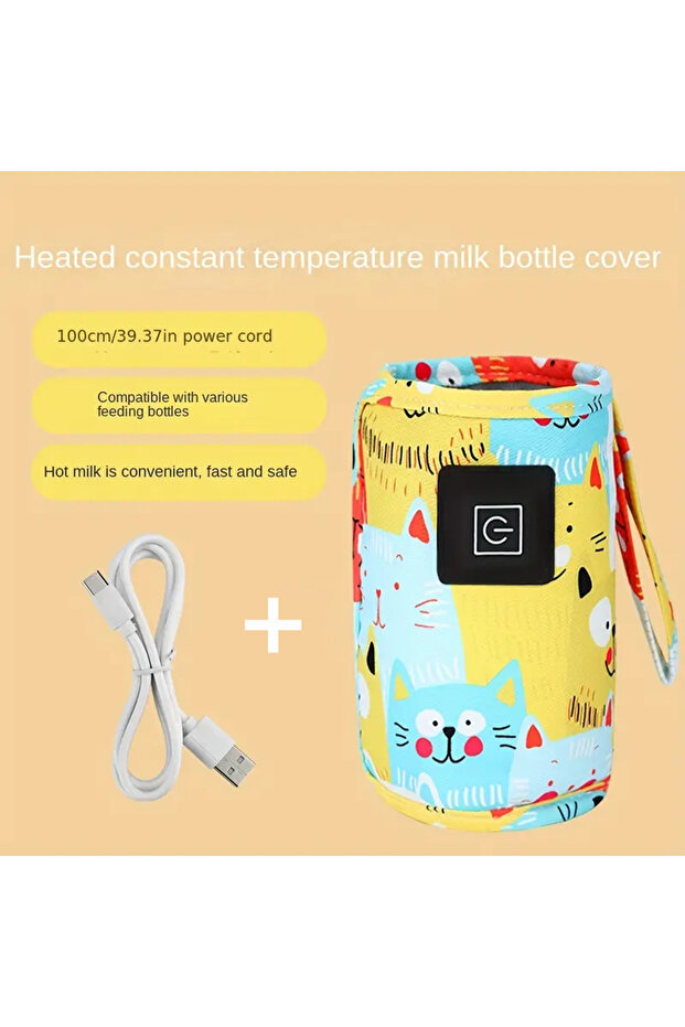 USB Style B USB Milk Water Warmer, Travel Stroller Insulated Bag, Nursing Bottle Heater, Portable Bo