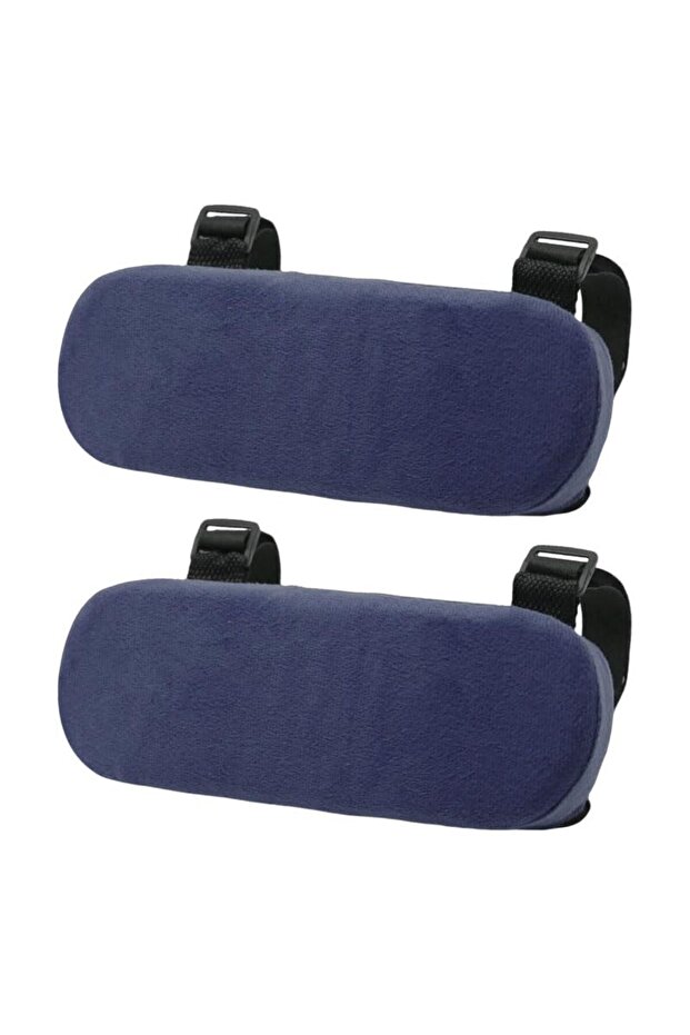2-Pack Padded Navy Blue Office Chair Armrest Cushions - Soft Elbow Support Pads for Gaming Chairs & Wheelchairs