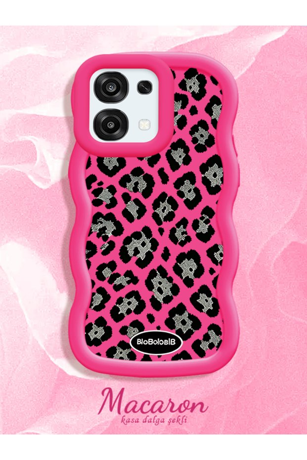 Oppo A6 Pro 4G/5G Compatible Wavy Frame Leopard Print High Quality Silicone Phone Case