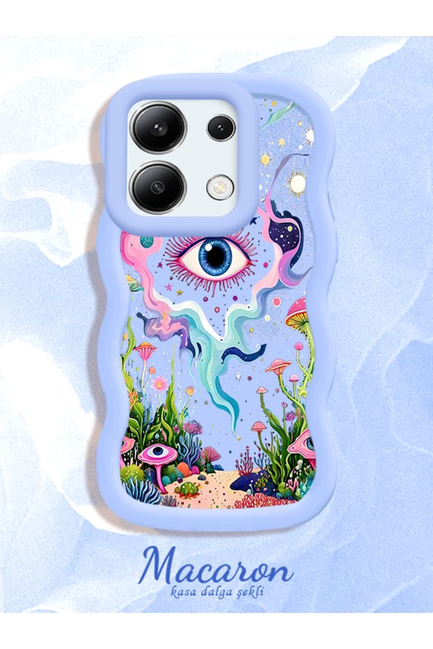 Redmi Note 13 4g Compatible Colorful Psychedelic Eye Mushroom Drawing Flat Print Case
