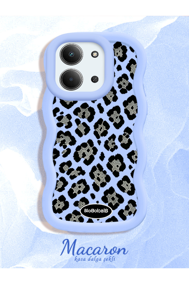 High Quality Silicone Phone Case with Wavy Frame Leopard Print Compatible with Redmi 15C 5g