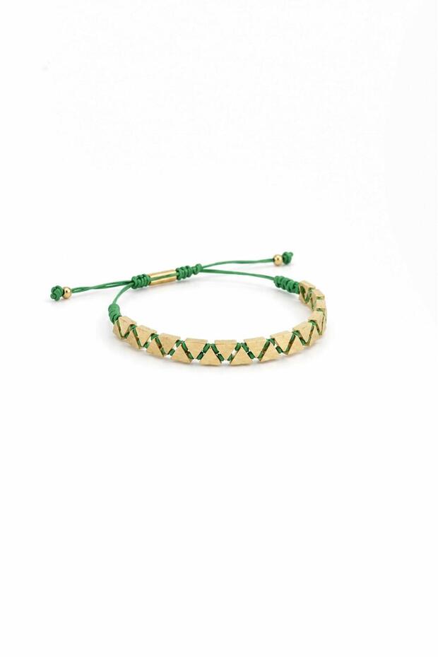Nova Bronz Plate Bracelet Green