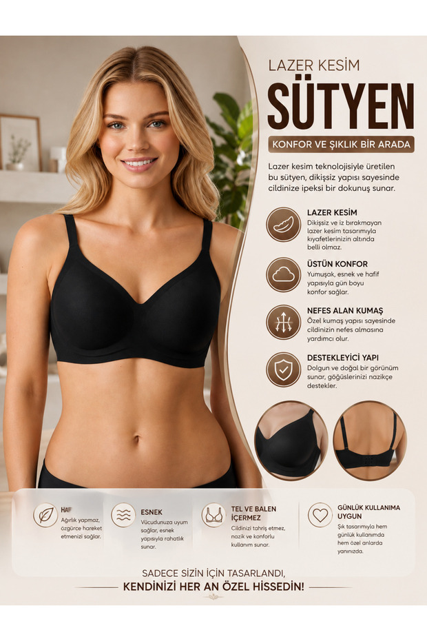 Laser Cut Seamless Bra Without Underwire