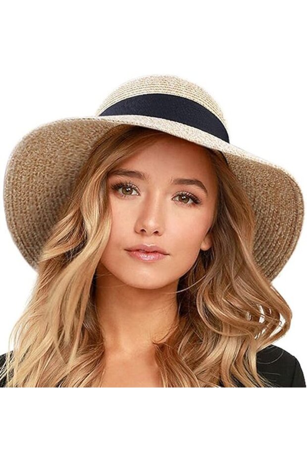 Hat - Women's Beach Sun Hat - UPF 80+ UV Protection - Foldable Brim - Summer - UV Protection Hat - Off-White