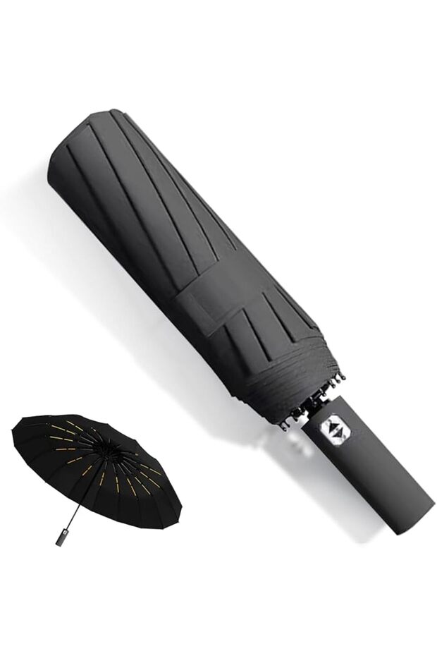 Automatic Folding Sunshade - Suitable for Both Sun and Rain - Black