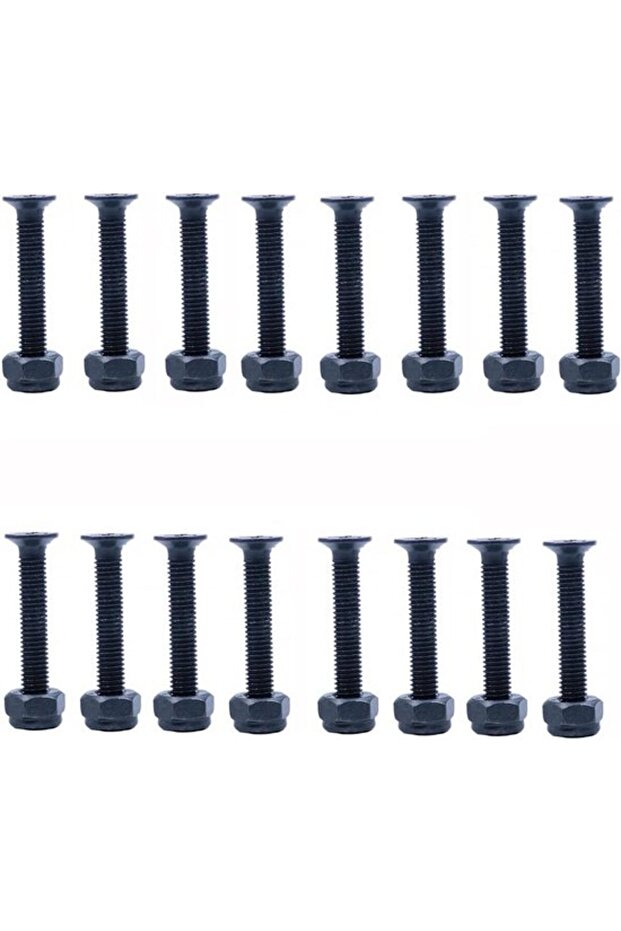 35mm skateboard screw set for longboards and cruise boards - 16-piece black pack